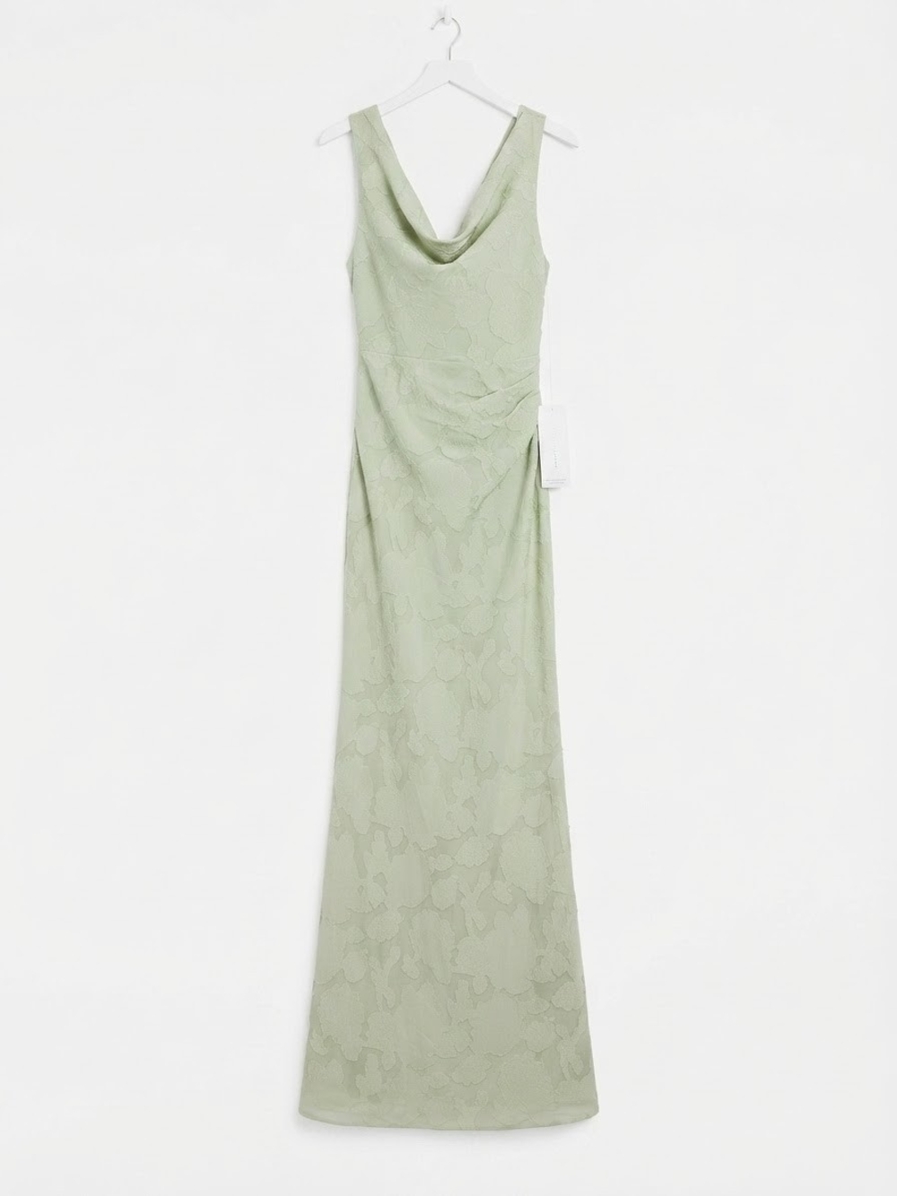 Azazie Light Sage Green Cowl Neck Maxi Dress